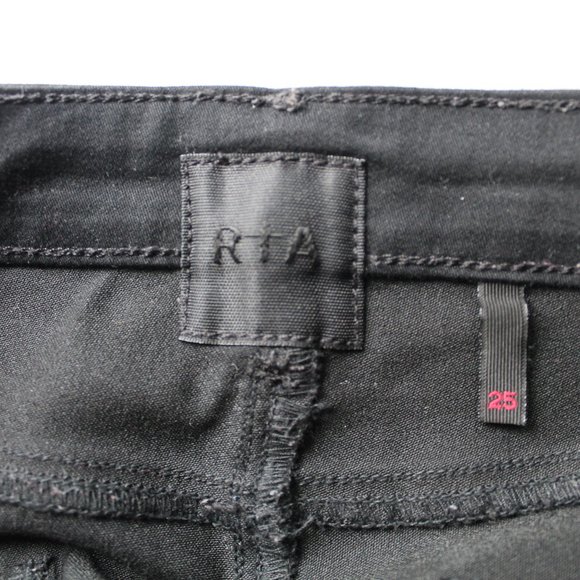RtA Mid-Rise Skinny Jeans Black Size 25 - Picture 7 of 8